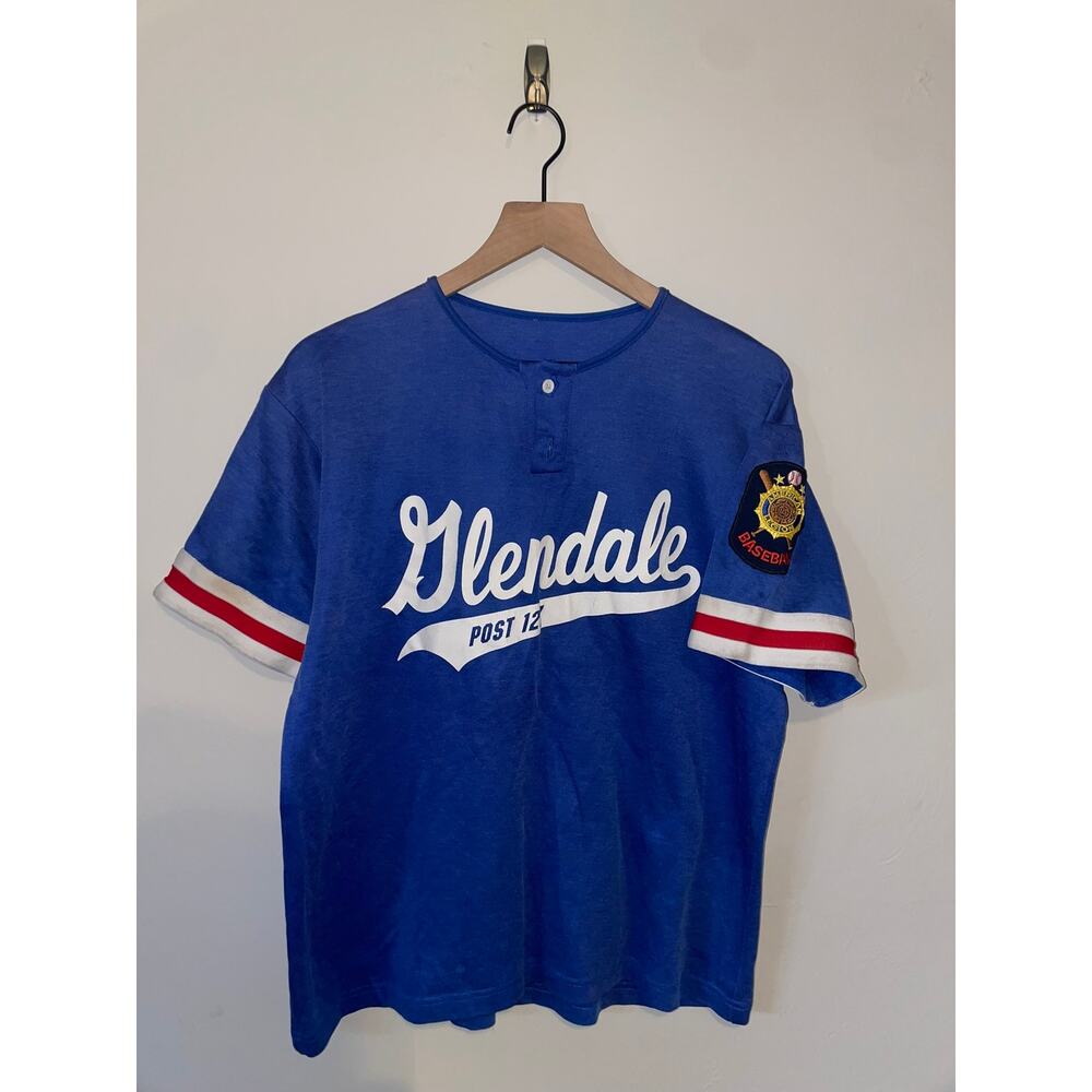 Vintage American Legion Jersey Baseball Glendale Post 127 Top Large 1980s